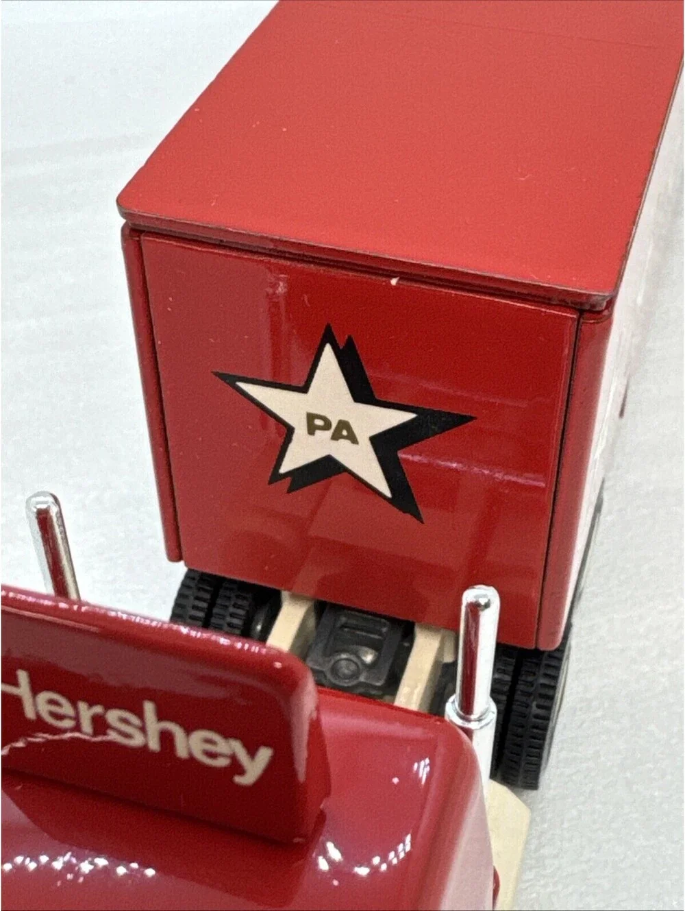 Hershey Boop 1987 Red Truck National Fall Meet W/Plaque AACA & 2 Wooden Nickels
